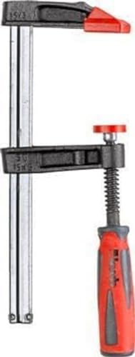 kwb Profesjonalny zacisk śrubowy z uchwytem 2 komponentowym 50 x 150, szerokość mocowania 150 mm, głębokość szczęki zaciskowe ze stali ciągliwej, szyną profilowaną