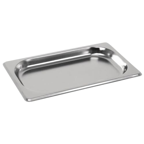 Vogue GM312 Stal nierdzewna GN 1/4 patelnia 20 mm 265 x 162 pojemnik na żywność restauracja, srebrny - obrazek 1