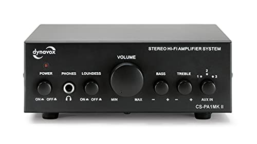Dynavox CS PA1 MK II Mini wzmacniacz stereo, regulacja dźwięku basów i wysokich tonów, złącze jack 3,5 mm do słuchawek, czarny - obrazek 1