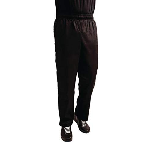 Whites Chefs Clothing A029T XXL Polycotton Easyfit Teflonowe spodnie, rozmiar XXL, talii 117 cm 18 cm, czarne