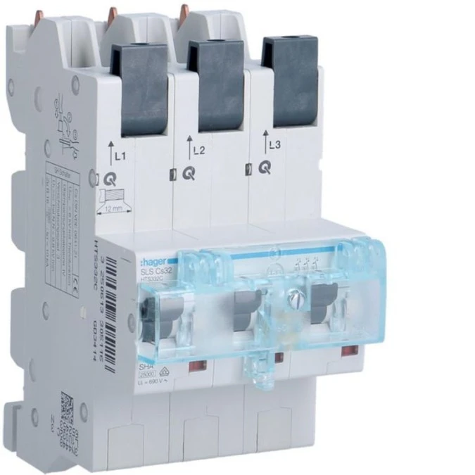 MCB SLS Wyłącznik nadprądowy selektywny 3P, Cs, 32 A, szyny Cu 40‑12x5/10mm HTS332C - obrazek 1