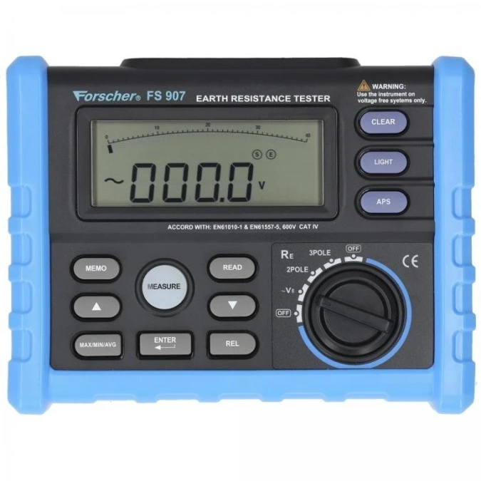 Miernik rezystancji uziemienia tester cyfrowy LCD ze świadectwem wzorcowania FORSCHER FS907 - obrazek 2