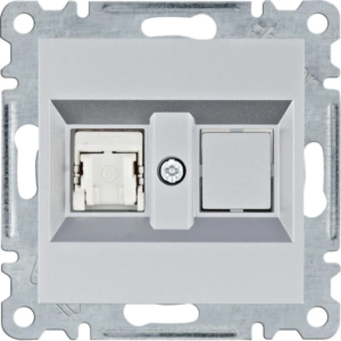 Lumina Gniazdo komputerowe pojedyczne RJ45 kat.6 FTP srebrne WL2172 - obrazek 1