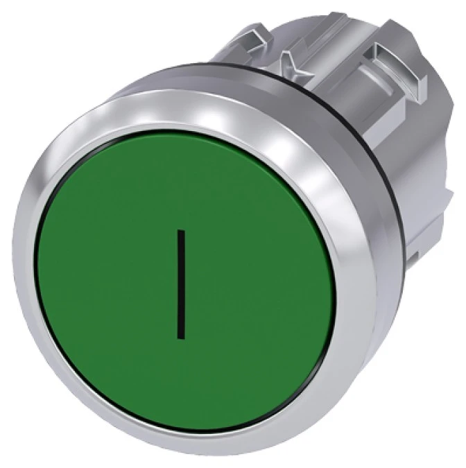 Napęd przycisku 22mm zielony /I/ płaski z samopowrotem metalowy IP69k SIRIUS ACT 3SU1050‑0AB40‑0AC0 - obrazek 1