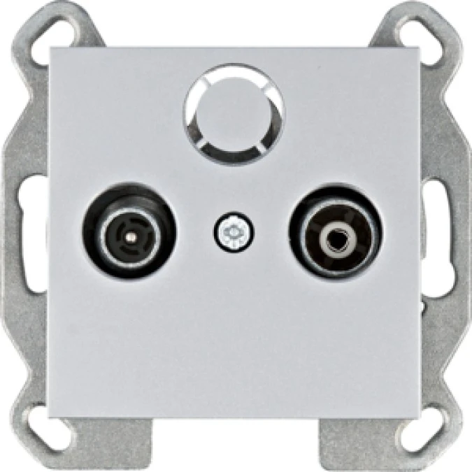 Lumina Gniazdo RTV końcowe srebrne WL3012 - obrazek 1