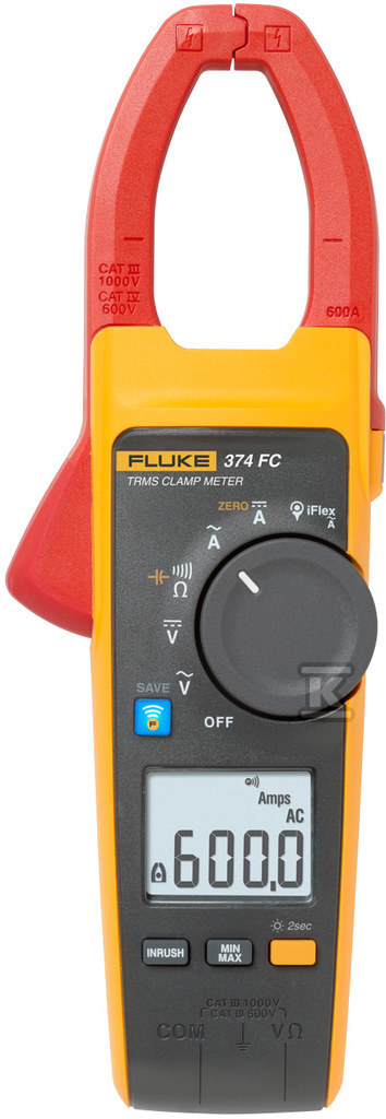 Cyfrowy miernik cęgowy Fluke 374FC, 600A AC/DC, True RMS, bezprzewodowy 5065983 - obrazek 1