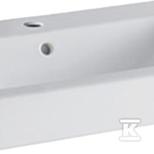 Umywalka iCon, B60 cm, H15.5 cm, T48.5 cm, z przelewem, z otworem na baterię, KeraTect 124060600 Umywalka iCon, B60 cm, H15.5 cm, T48.5 cm, z przelewem, z otworem na baterię, KeraTect 124060600