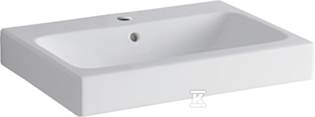 Umywalka iCon, B60 cm, H15.5 cm, T48.5 cm, z przelewem, z otworem na baterię, KeraTect 124060600 - obrazek 1