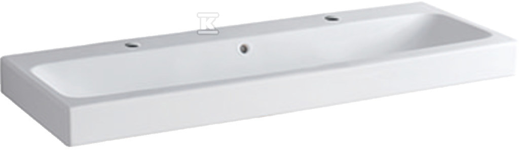 Umywalka iCon, B120 cm, H16 cm, T48.5 cm, z przelewem, z dwoma otworami na baterię, KeraTect 124020600 - obrazek 1