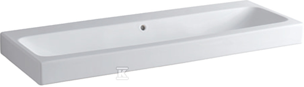 Umywalka iCon, B120 cm, H16 cm, T48.5 cm, z przelewem, bez otworu na baterię, KeraTect 124025600 - obrazek 1