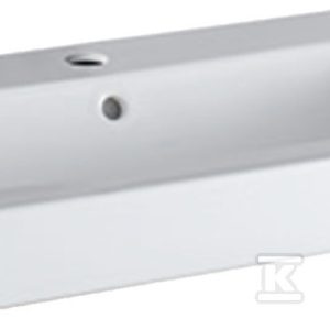 Umywalka iCon, B75 cm, H15.5 cm, T48.5 cm, z przelewem, z otworem na baterię, KeraTect 124075600 Umywalka iCon, B75 cm, H15.5 cm, T48.5 cm, z przelewem, z otworem na baterię, KeraTect 124075600