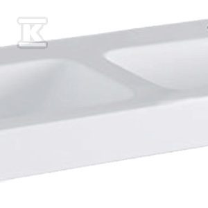 Umywalka iCon podwójna, B120 cm, H16 cm, T48.5 cm, z dwoma przelewami, z dwoma otworami na baterię, KeraTect 124120600