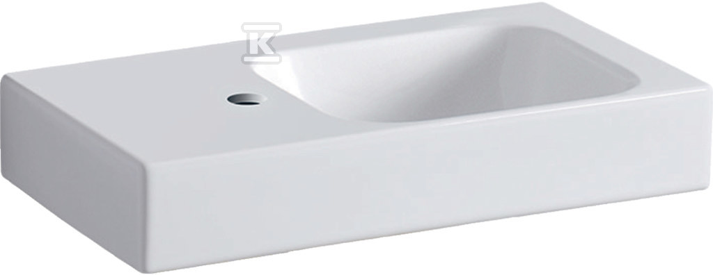 Umywalka iCon kompaktowa, B53 cm, 13.5 cm, T31 cm, bez przelewu, z otworem na baterię po lewej stronie, z powierzchnią odkładczą po lewej stronie, KeraTect 124153600 - obrazek 1