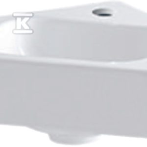 Umywalka iCon kompaktowa narożna, B46 cm, H13 cm, T33 cm, bez przelewu, z otworem na baterię, KeraTect 124729600 Umywalka iCon kompaktowa narożna, B46 cm, H13 cm, T33 cm, bez przelewu, z otworem na baterię, KeraTect 124729600