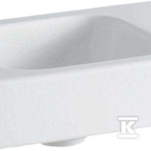 Umywalka iCon kompaktowa, B38 cm, H13.5 cm, T28 cm, bez przelewu, z otworem na baterię po prawej stronie, KeraTect 124736600 Umywalka iCon kompaktowa, B38 cm, H13.5 cm, T28 cm, bez przelewu, z otworem na baterię po prawej stronie, KeraTect 124736600