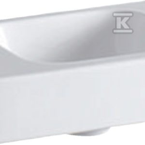 Umywalka iCon kompaktowa, B38 cm, H13.5 cm, T28 cm, bez przelewu, z otworem na baterię po lewej stronie, KeraTect 124836600 Umywalka iCon kompaktowa, B38 cm, H13.5 cm, T28 cm, bez przelewu, z otworem na baterię po lewej stronie, KeraTect 124836600