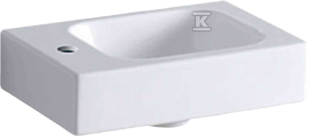 Umywalka iCon kompaktowa, B38 cm, H13.5 cm, T28 cm, bez przelewu, z otworem na baterię po lewej stronie, KeraTect 124836600 - obrazek 1