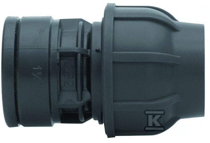 Złączka zaciskowa PP 32x5/4" GW gwint wewnętrzny PN16, do rur PE, kolor czarny 13013204 - obrazek 1