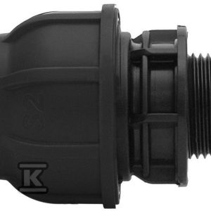 Złączka zaciskowa PP 32×3/4″ GZ gwint zewnętrzny PN16, do rur PE, kolor czarny 13003202 Złączka zaciskowa PP 32×3/4″ GZ gwint zewnętrzny PN16, do rur PE, kolor czarny 13003202
