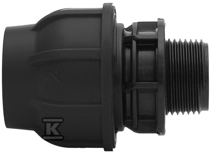 Złączka zaciskowa PP 40x6/4" GZ gwint zewnętrzny PN16, do rur PE, kolor czarny 13004005 - obrazek 1