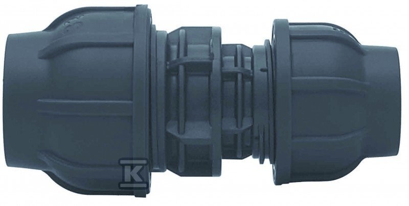 Złączka zaciskowa PP 63x50 PN16, do rur PE, kolor czarny 13066350 - obrazek 1