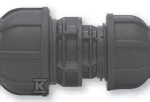 Złączka zaciskowa PP 90×63 PN10, do rur PE, kolor czarny 13069063