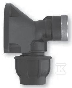 Kolanko przyścienne PMI25x3/4" GW gwint wewnętrzny, PN16, do rur PE, kolor czarny 13612502 - obrazek 1