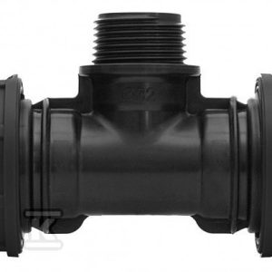 Trójnik zaciskowy PP 90st. 40×6/4″x40 GZ gwint zewnętrzny PN16, do rur PE, kolor czarny 13114005 Trójnik zaciskowy PP 90st. 40×6/4″x40 GZ gwint zewnętrzny PN16, do rur PE, kolor czarny 13114005