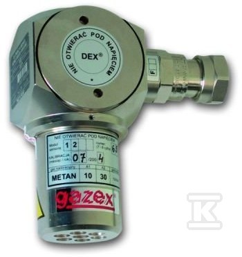 Dwuprogowy detektor metanu metan, 10/30% DGW, wykonanie F4-C, sensor IR, obudowa mosiężna DEX-1R2/N - obrazek 1