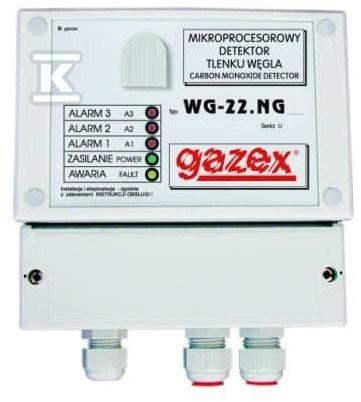 Detektor tlenku węgla WG-22.NGA CO, 20/100ppm (s15), sensor p-p, zasilanie 12V, do garaży - obrazek 1