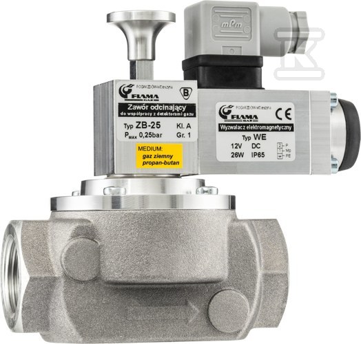 Zawór grzybkowy ZB-40 zawór grzybkowy, gwint 1 1/2", cewka 12V - obrazek 1