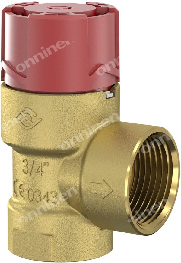 Zawór bezpieczeństwa do instalacji centralnego ogrzewania FLOPRESS, przyłącze GW 1/2 cala, 3 bar 27005