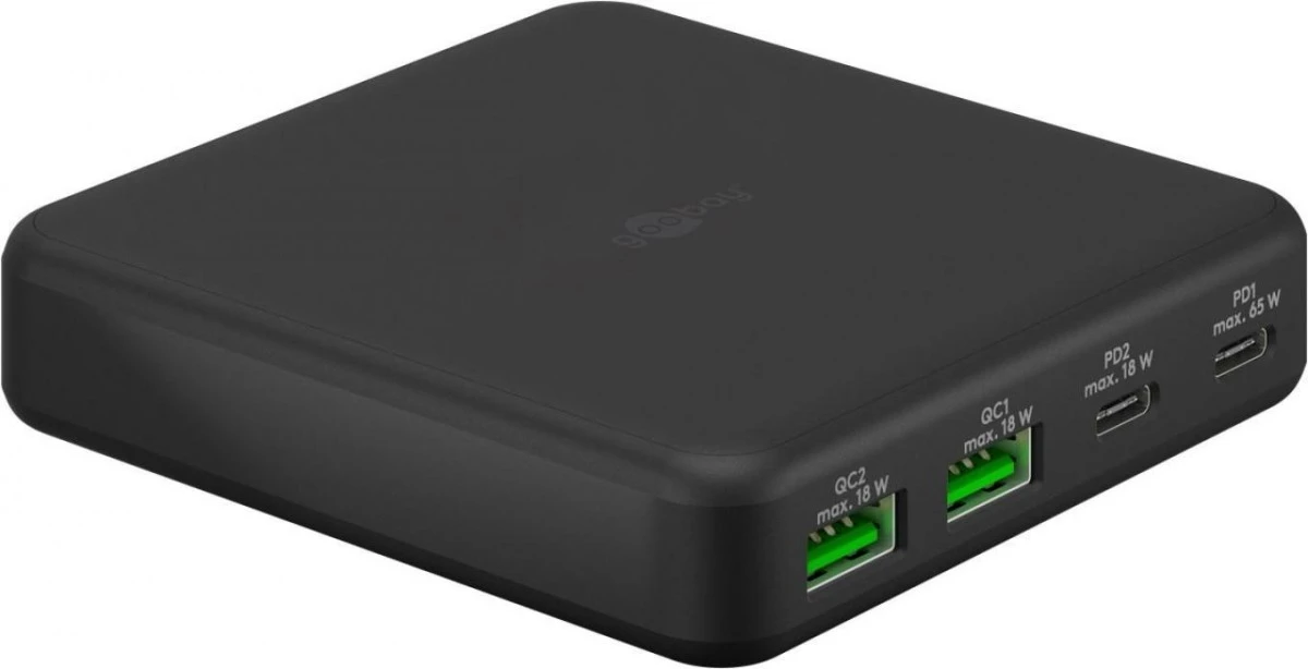 Multiport 4x ładowarka biurkowa (65 W), czarna, 61772 - obrazek 1