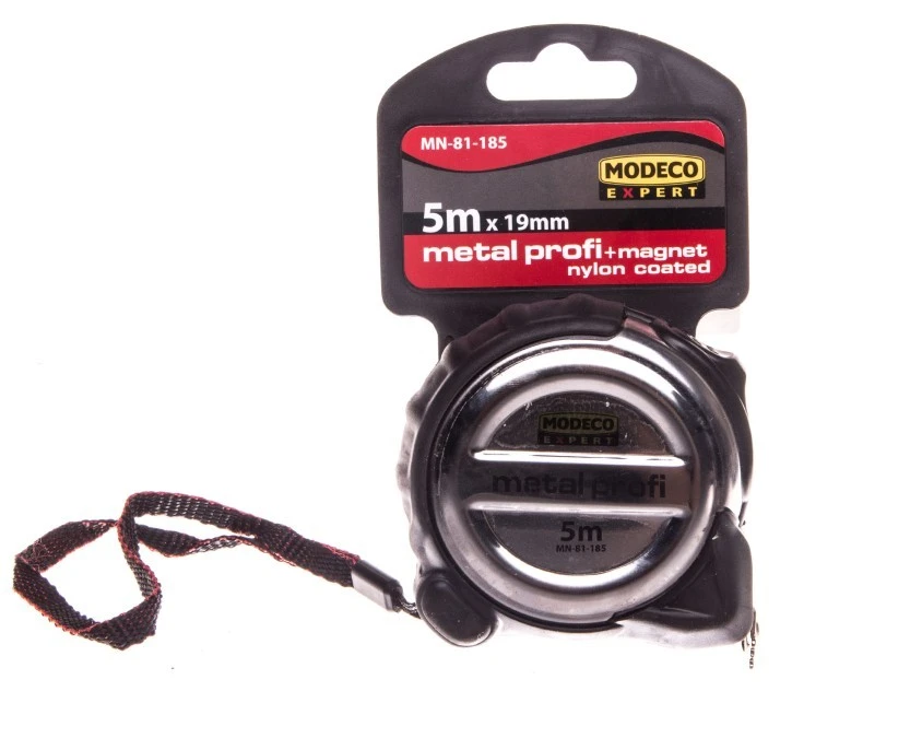 Miara zwijana 5m x 19 mm metal profi z magnesem Modeco Expert MN‑81‑185 - obrazek 1