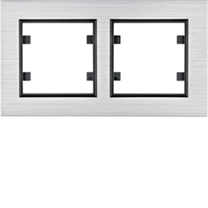Lumina passion Ramka 2‑krotna pozioma aluminium srebrne WL9222 - obrazek 1