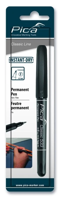 Marker permanentny pisak do wielu powierzchni czarny 0,7mm PICA Classic 533/46 - obrazek 3