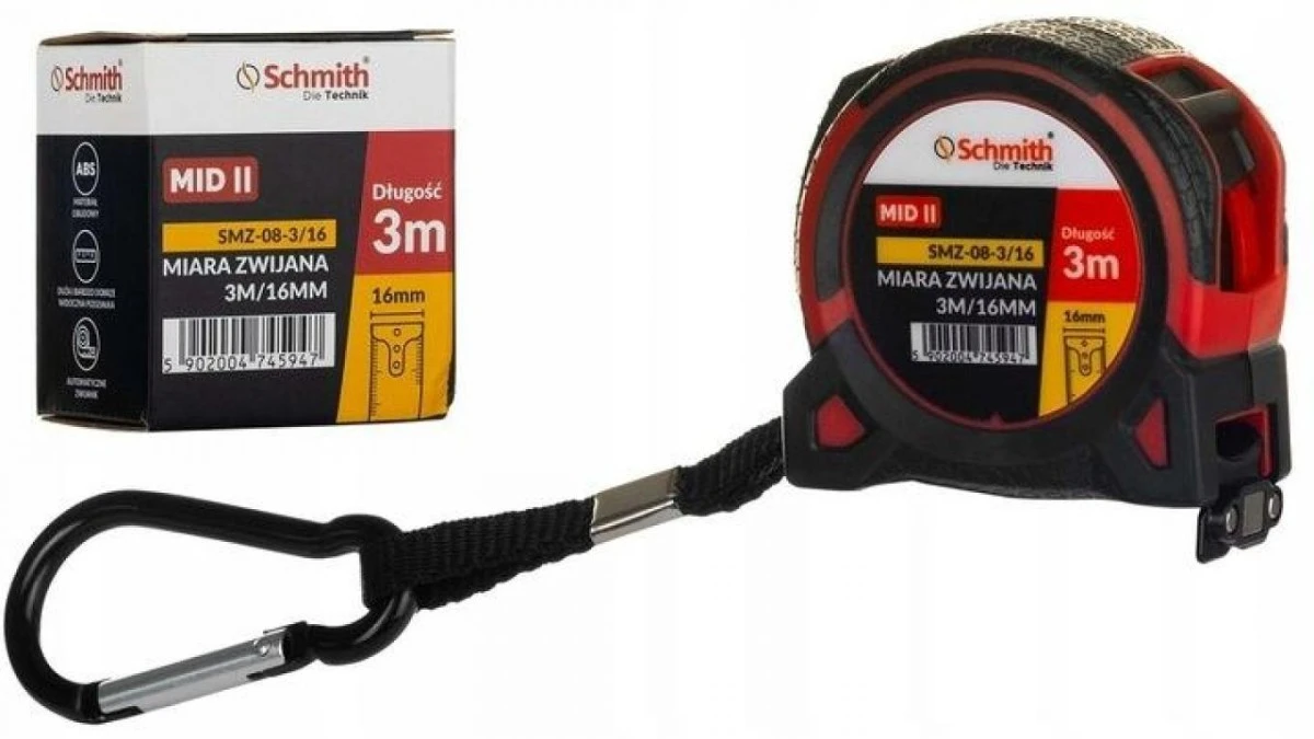 Miara metrówka zwijana premium 3m 16mm Schmith - obrazek 1