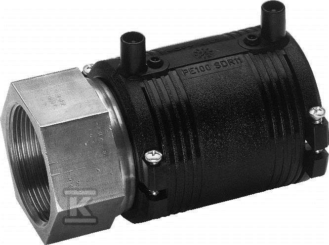 Mufa elektrooporowa/przejście PE-stal nierdzewna z gwintem wewnętrznym GW, d40x1 1/4" PE100, SDR11, PN10 gaz/PN16 woda 724920259 - obrazek 1