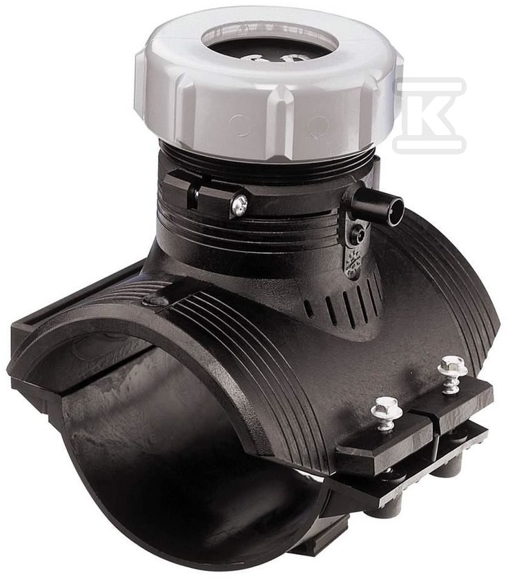 Obejma odcinająca z adapterem PE elektrooporowa, d125x2 3/4" PE100, SDR11, PN10 gaz/PN16 woda, maksymalny przelot 50mm 193149277 - obrazek 1