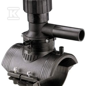 Obejma do nawiercania elektrooporowa, d125x25 PE100, SDR11, PN10 gaz/PN16 woda, z obrotowym (360 stopni) odejściem 193131473