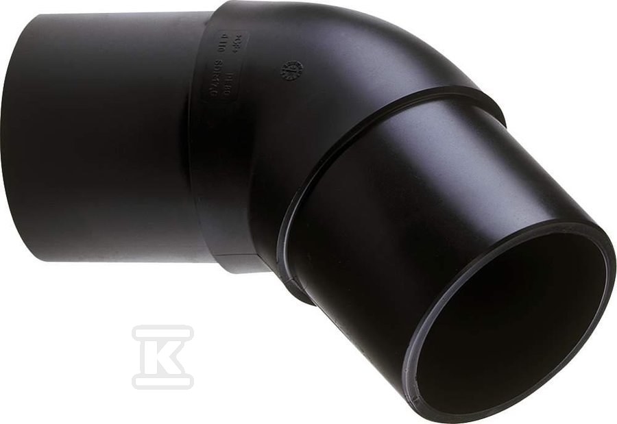 Kolano doczołowe długie 45ST. d110 PE100, SDR11, PN10 gaz/PN16 woda 753151014 - obrazek 1