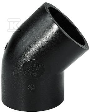 Kolano doczołowe krótkie 45ST. d20 PE100, SDR11, PN10 gaz/PN16 woda 753158606 - obrazek 1