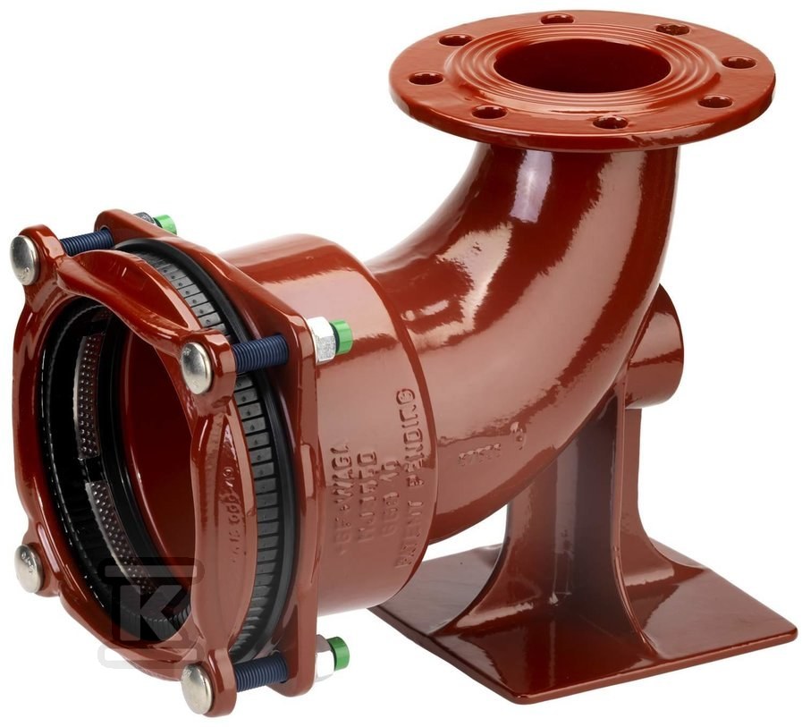 Kolano ze stopką pod hydrant redukcyjne zakleszczające Uni/Fiksers EPDM MJ3557 100M x 80FL x 2" A2 E PN16 709495623 - obrazek 1