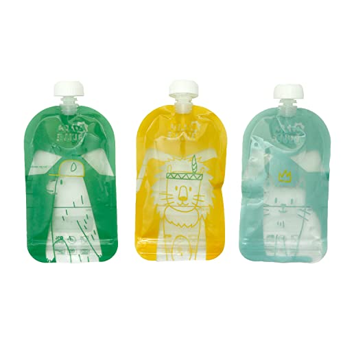Badabulle Zestaw 15 butelek wielokrotnego użytku dla niemowląt i dzieci, 150 ml, na duszone lub puree, w 100% hermetyczne, wolne od BPA, powierzchnia zapisywania odnotowania przepisu - obrazek 1