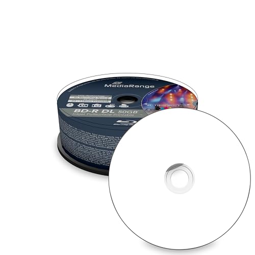 MediaRange BD R Dual Layer 50 GB 6 krotna prędkość zapisu, możliwość zadrukowania na całej powierzchni, pudełko ciasto 25 szt