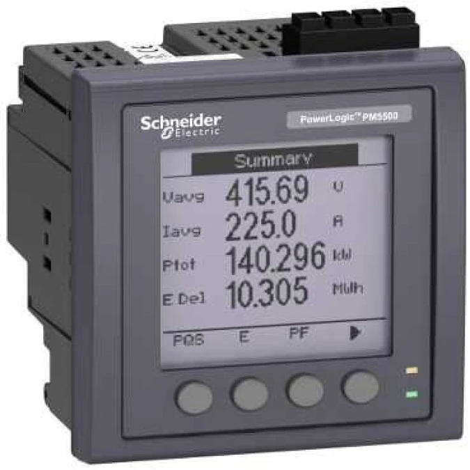 Miernik parametrów sieci (U, I, P, Q, f, PF, E) 5/1A przekładnik 100‑415V AC Ethernet Modbus tablicowy 96x96mm METSEPM5560 - obrazek 3