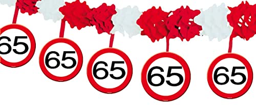 Folat 65. urodziny girlanda ze znakami drogowymi z wieszakami
