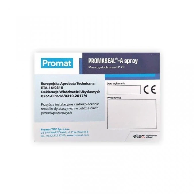 Masa ogniochronna PROMASEAL‑A SPRAY 12kg BIAŁY - obrazek 2