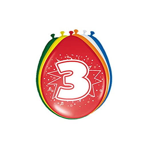 Folat Balony na 3 urodziny 8 sztuk