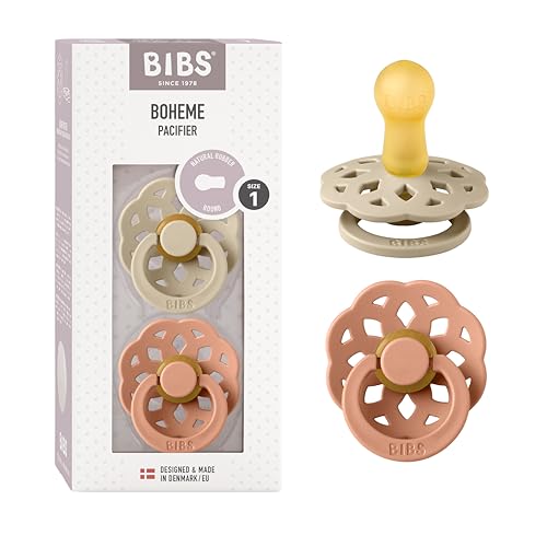 Bibs Boheme 2 Pack Vanilla & Peach S Smoczek Uspokajający Kauczuk Hevea